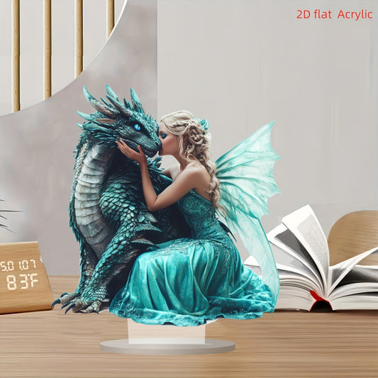 Little Blue Dragon and Beautiful Fairy Acrylic 2D Decorations