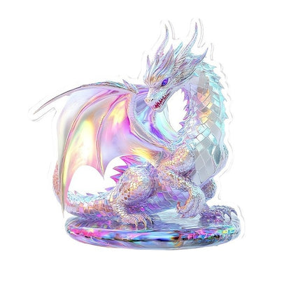 Aurora - Recycled Acrylic Dragon Decor with Holographic Shimmer