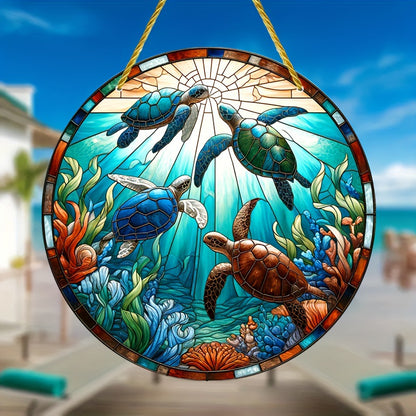 Animal Series Colorful Stained Glass Style Hanging Ornaments for Home