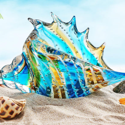 Glass Seashell - Hand Blown Glass Conch Figurines Ornament