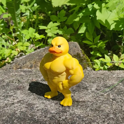 Funny Muscle Duck Statue – Yellow Bodybuilder Gym Duck Desk Hilarious Office Accessories