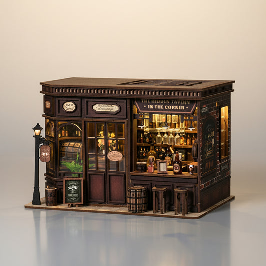 DIY 3D Corner Bistro Building Model - Adult Stress-Relief Desktop Assembly Toy