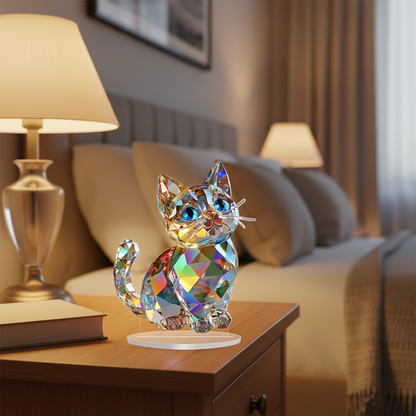 Lumi#2 – Kawaii Acrylic Cat Tabletop Decor for Display
