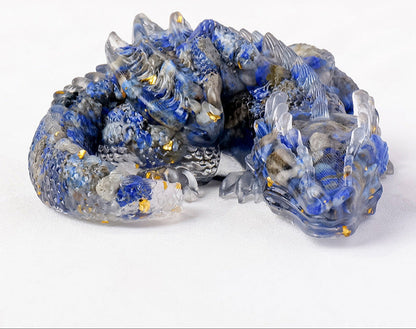 Natural Crystal Gravel Glue Flying Dragon Ornaments