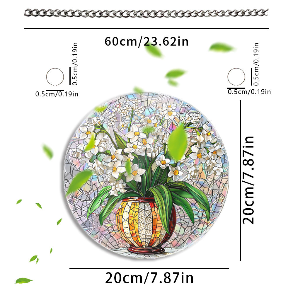 Flower Sun Catcher - Stained Glass Window Hanging
