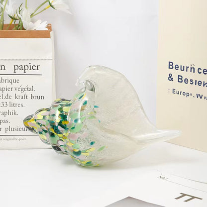 Handmade Glass Sea Shell & Conch Ornaments | Coastal Glass Art Decor