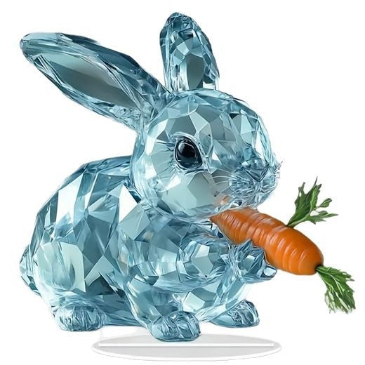 Cute Easter Crystal Rabbit 2D Acrylic Ornament – Thanksgiving & Spring Home Décor