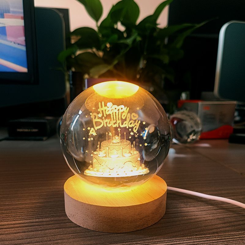 Creative Night Light Decoration - Glowing Crystal Ball Universe Mini Lamp