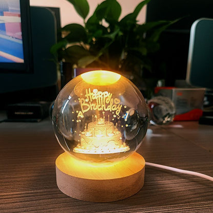 Creative Night Light Decoration - Glowing Crystal Ball Universe Mini Lamp