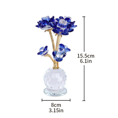 Crystal Pink Rose Decor - Nordic Luxury Living Room Ornament, Birthday Gift