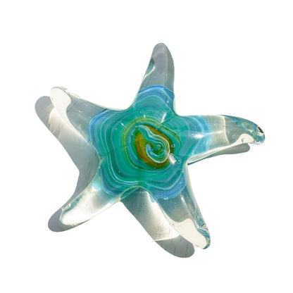 Premium Multicolor Luxury Coastal Accent Glass Starfish Sculpture