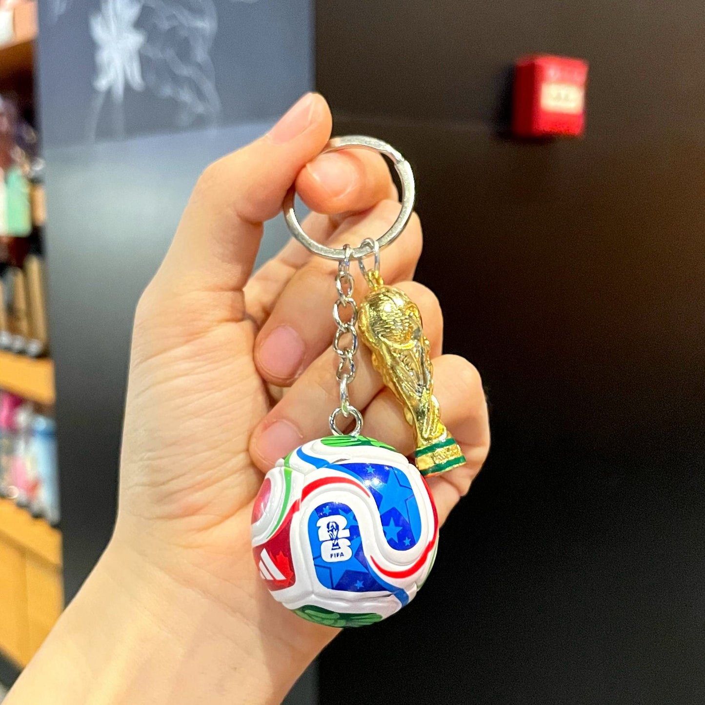 2026 World Cup Football Keychain – Trophy Pendant Soccer Ball Key Ring