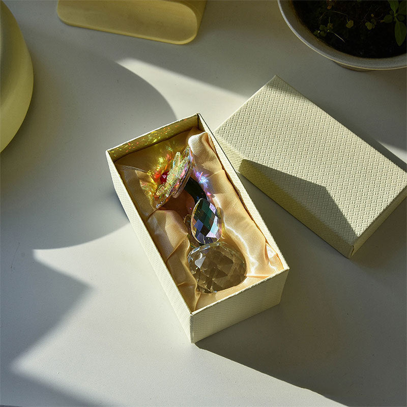 Sunflower ornament shown in a presentation box