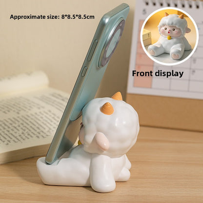 Baa Sheep Phone & Tablet Stand | Cute Resin Desktop Organizer Ornament