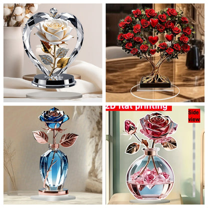 Romantic Rose 2D Acrylic Tabletop Decor