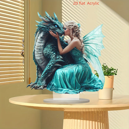 Little Blue Dragon and Beautiful Fairy Acrylic 2D Decorations
