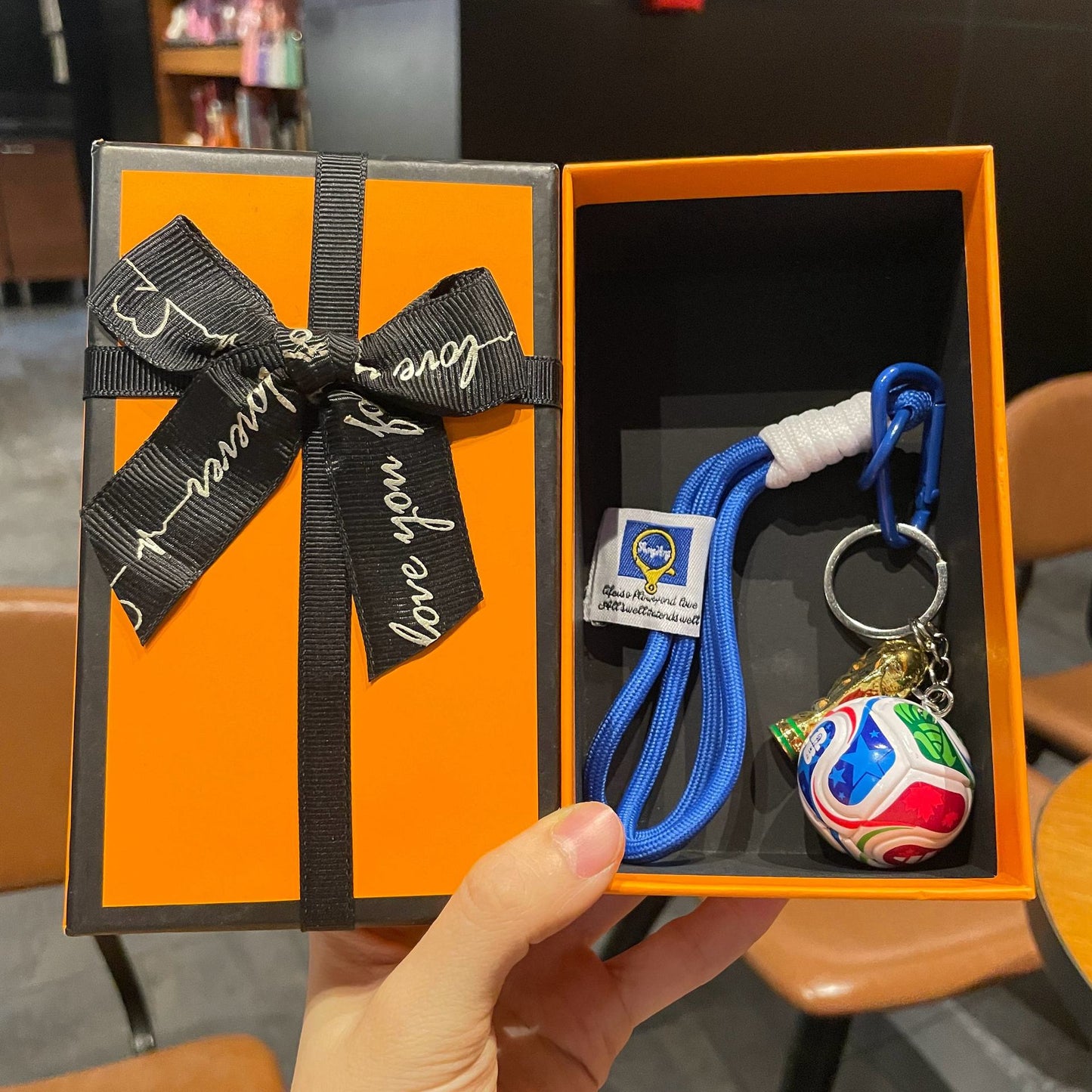 2026 World Cup Football Keychain – Trophy Pendant Soccer Ball Key Ring