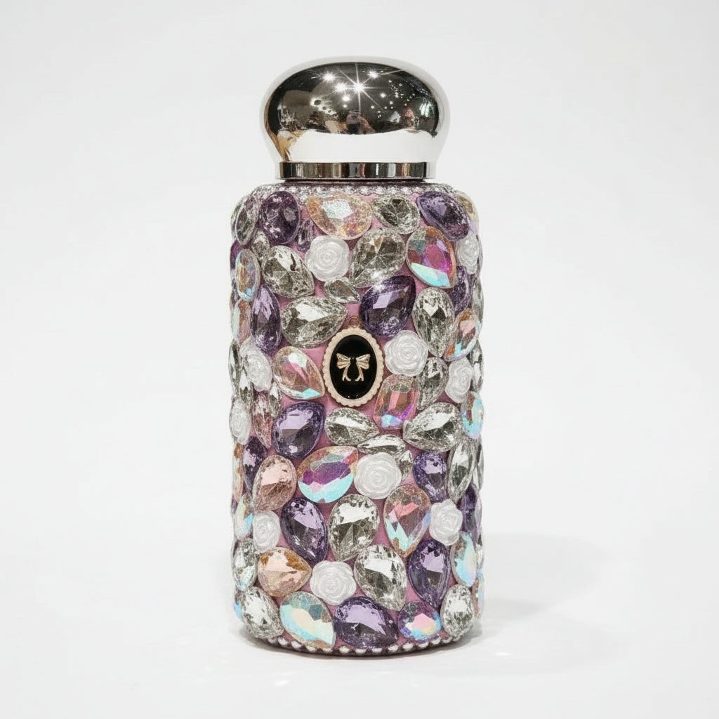 Glittering Whisper · Crystal-Studded Insulated Tumbler