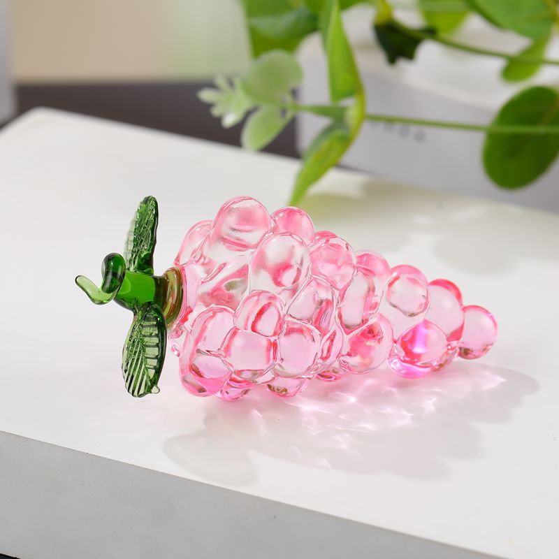 Crystal Glass Fruit Grape Decoration Crafts