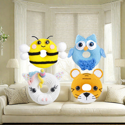 Wool hand-woven small animal doll DIY handmade crochet wool bag material package