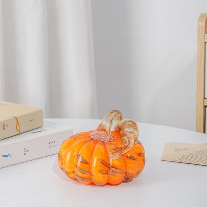 Pure handmade glass pumpkin ornament pastoral color pumpkin ornament