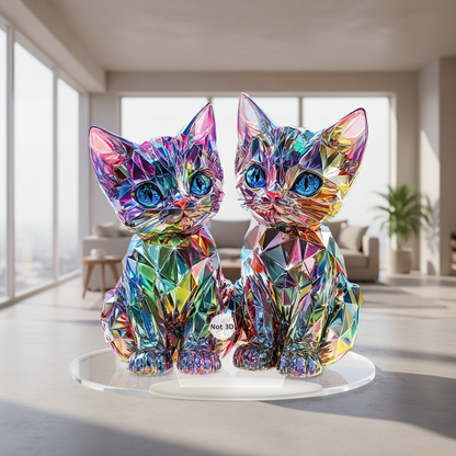 Lumi #3 Kawaii Cat Acrylic Stand – Cute Desk Decor for Bedroom, Shelf & Office Display