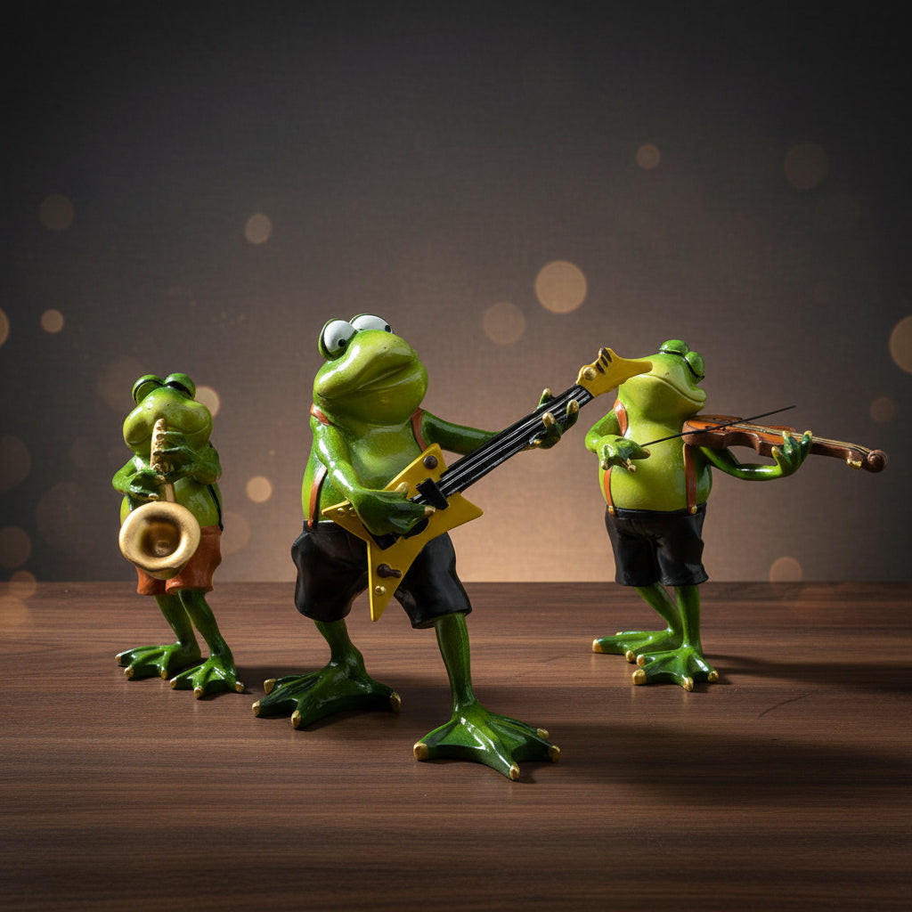 Leather Pants Rock Frog Figurine, Moody & Cool, Hipster Desktop Stress Reliever