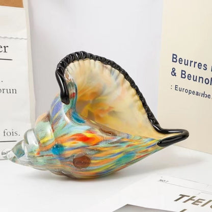 Handmade Glass Sea Shell & Conch Ornaments | Coastal Glass Art Decor