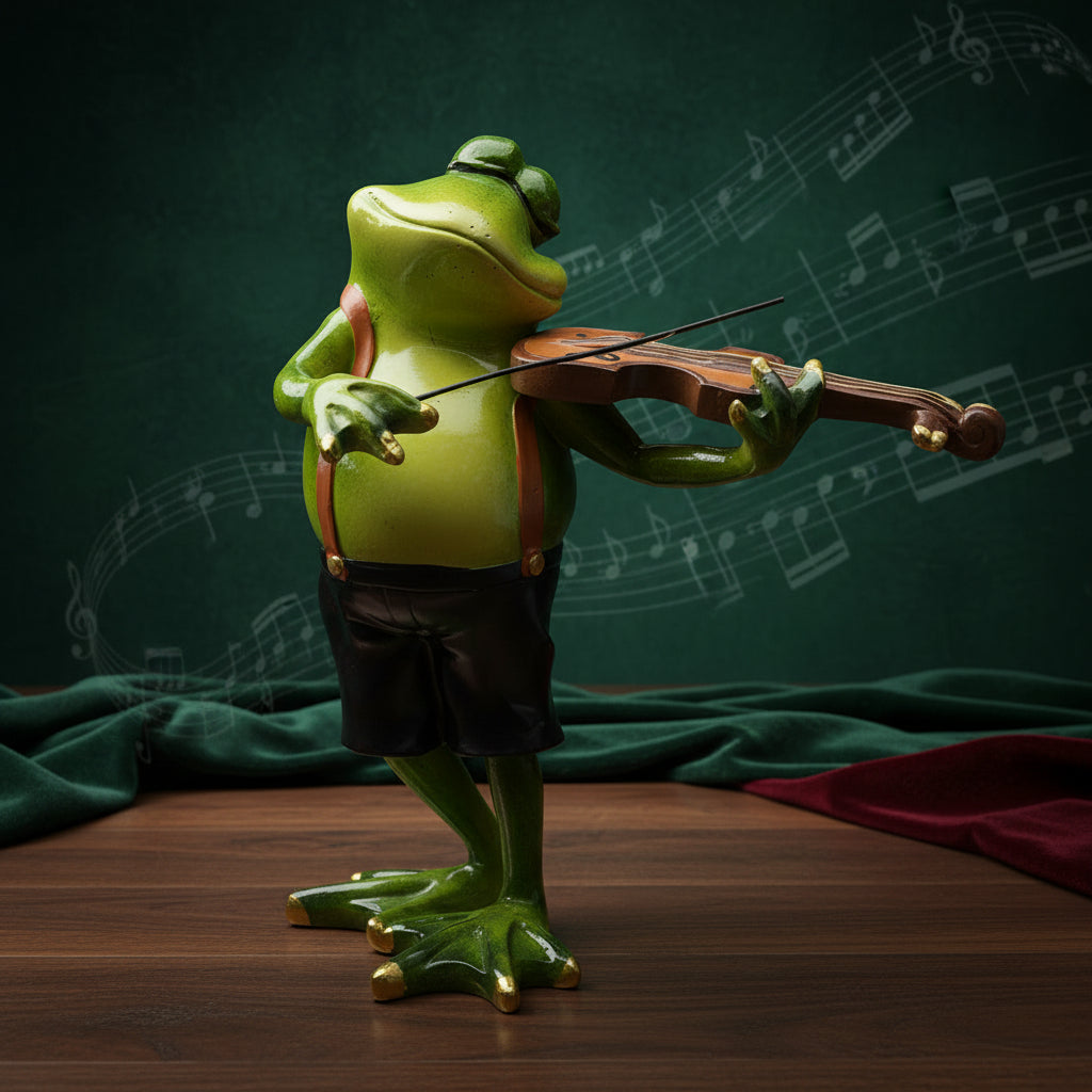 Leather Pants Rock Frog Figurine, Moody & Cool, Hipster Desktop Stress Reliever