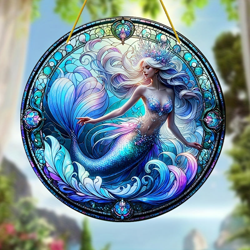 Oceanic Blue Mermaid Acrylic Hanging Ornament