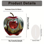 Forest apple flat acrylic ornament and base size guide