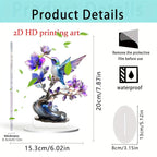 Hummingbird acrylic ornament and base size guide