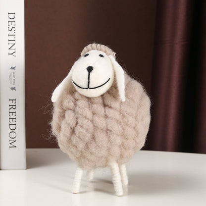 Colorful Sheep Figurine - Cartoon Heart-shaped Lamb Plush Toy