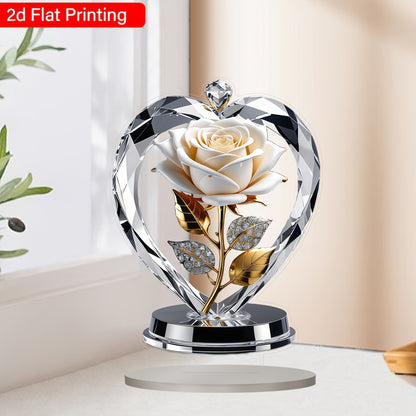 Romantic Rose 2D Acrylic Tabletop Decor