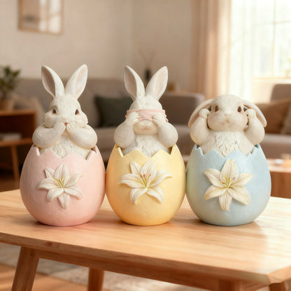 3Pcs Easter Bunny Resin Decorations - Spring Home Decor & Easter Gift