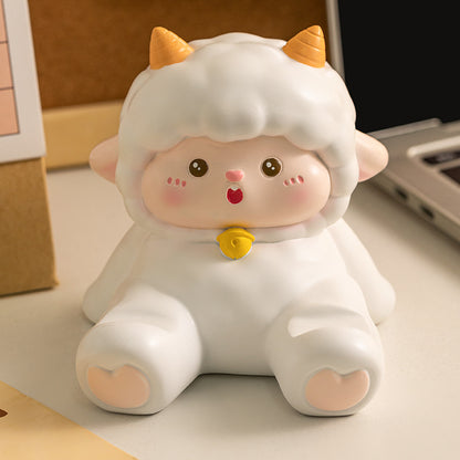 Baa Sheep Phone & Tablet Stand | Cute Resin Desktop Organizer Ornament
