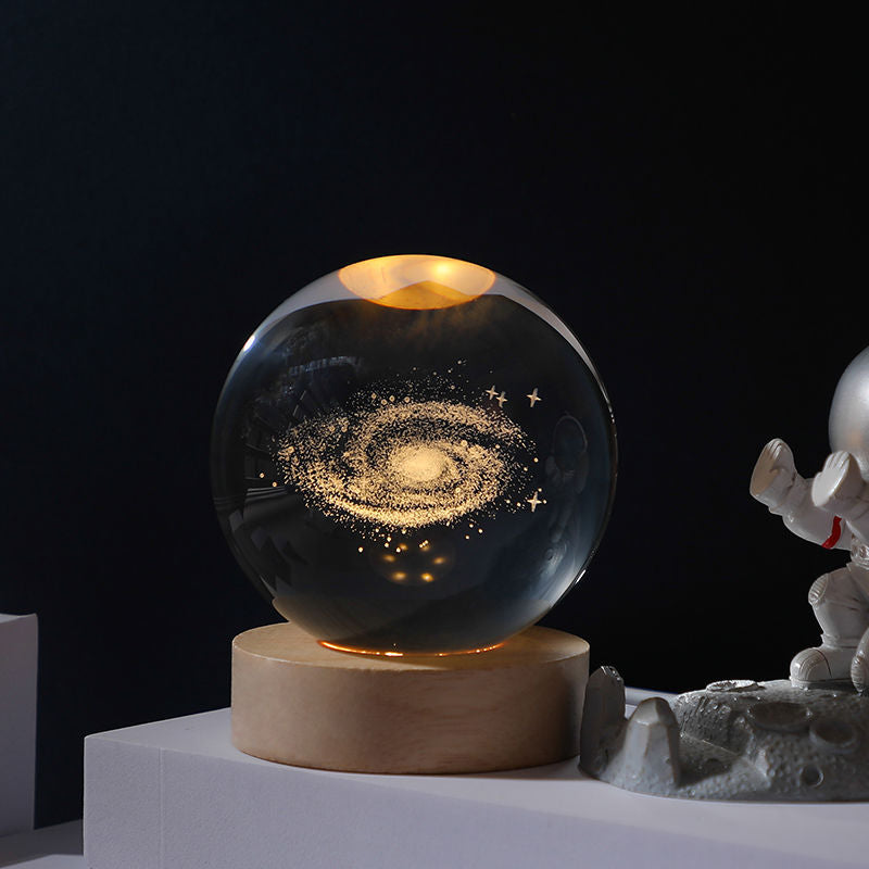 Creative Night Light Decoration - Glowing Crystal Ball Universe Mini Lamp