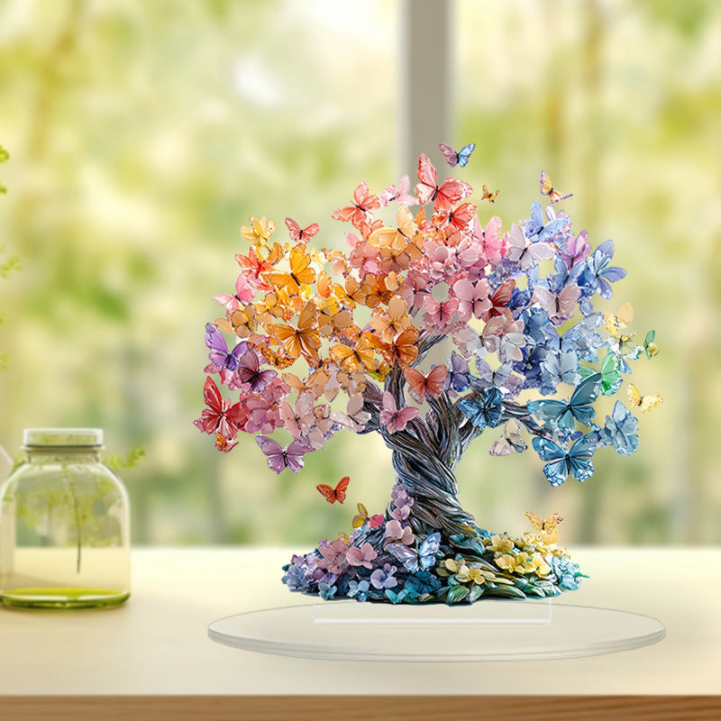 Crystal Butterfly Lucky Tree - Tree of Life Desktop Decoration