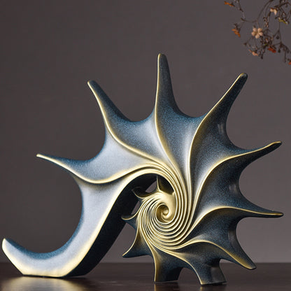 Natural Texture Conch Sculpture - Premium Resin Finish Decor, European Coastal Style Home Art Piece