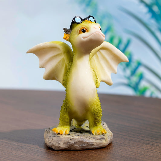 Dragon Statue Mini Figurine - Reading Dragon Decor