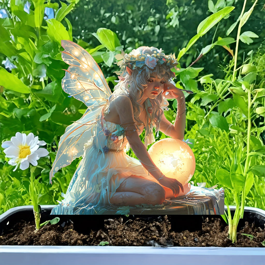 2D Fairy Light-Catching Acrylic Garden Stake Decor