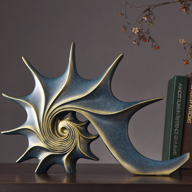 Natural Texture Conch Sculpture - Premium Resin Finish Decor, European Coastal Style Home Art Piece