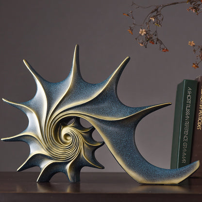 Natural Texture Conch Sculpture - Premium Resin Finish Decor, European Coastal Style Home Art Piece