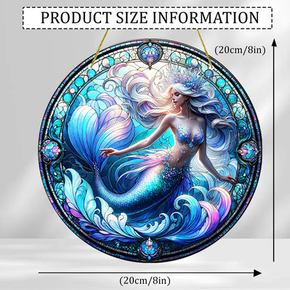 Oceanic Blue Mermaid Acrylic Hanging Ornament