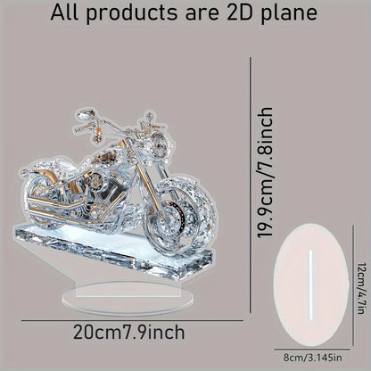 Crystal Clear Motorcycle 2D Desktop Ornament