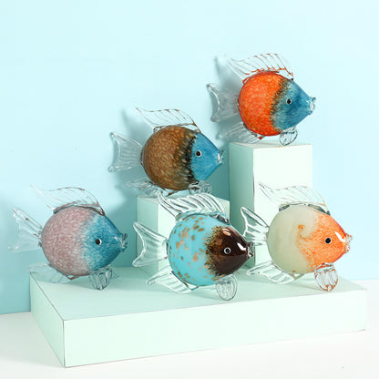 Tropical Glass Fish Decor - Creative Crystal Animal Crafts