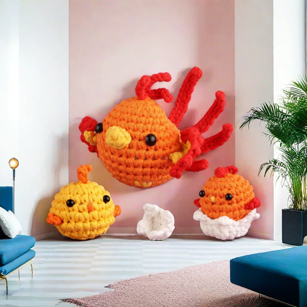 Wool hand-woven small animal doll DIY handmade crochet wool bag material package