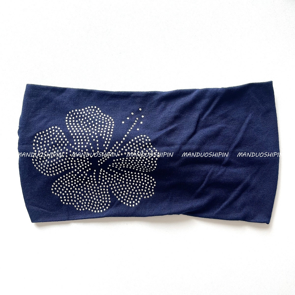 Solid Color Hot Diamond Hibiscus Flower Headband Retro Fashion Accessories