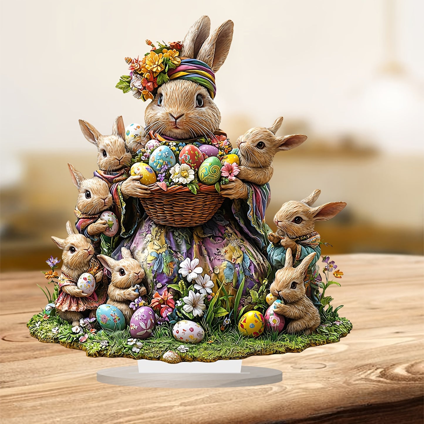 Rabbit Easter Eggs: Easter Decor, Home Decor, Desktop Ornaments, Decorative Items, Holiday Gifts