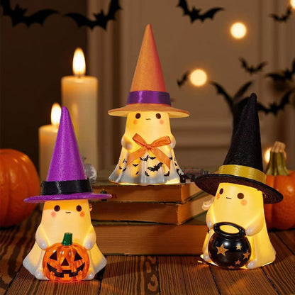 Halloween Glowing Ghost Figurine – Outdoor Standing Resin Porch & Garden Decor